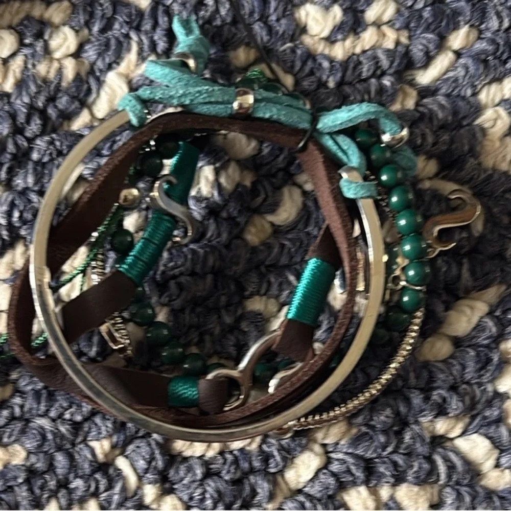 Harry Potter Slytherin House beaded stacked bracelet set